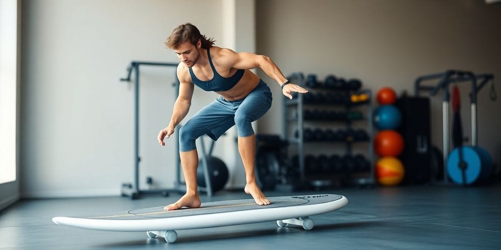 Surfer auf Balance Board
